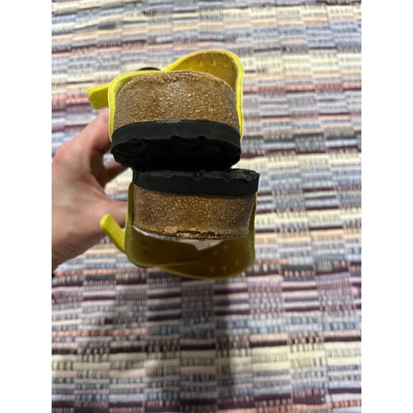 Birkenstock Birki's Yellow Green Perforated Sandals - 7/ 7.5 38EU - Picture 4 of 9